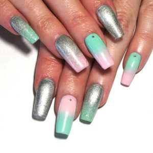 pink & mint press-ons