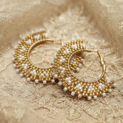 Peyote Hoop Earrings - Gold