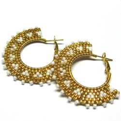 Peyote Hoop Earrings - Gold