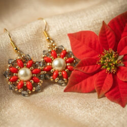 Poinsettia earrings