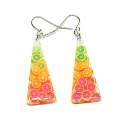 Citrus Ombré earrings - Lime, Orange, Grapefruit