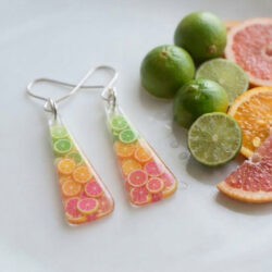 Citrus Ombré earrings - Lime, Orange, Grapefruit