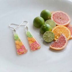 Citrus Ombré earrings - Lime, Orange, Grapefruit