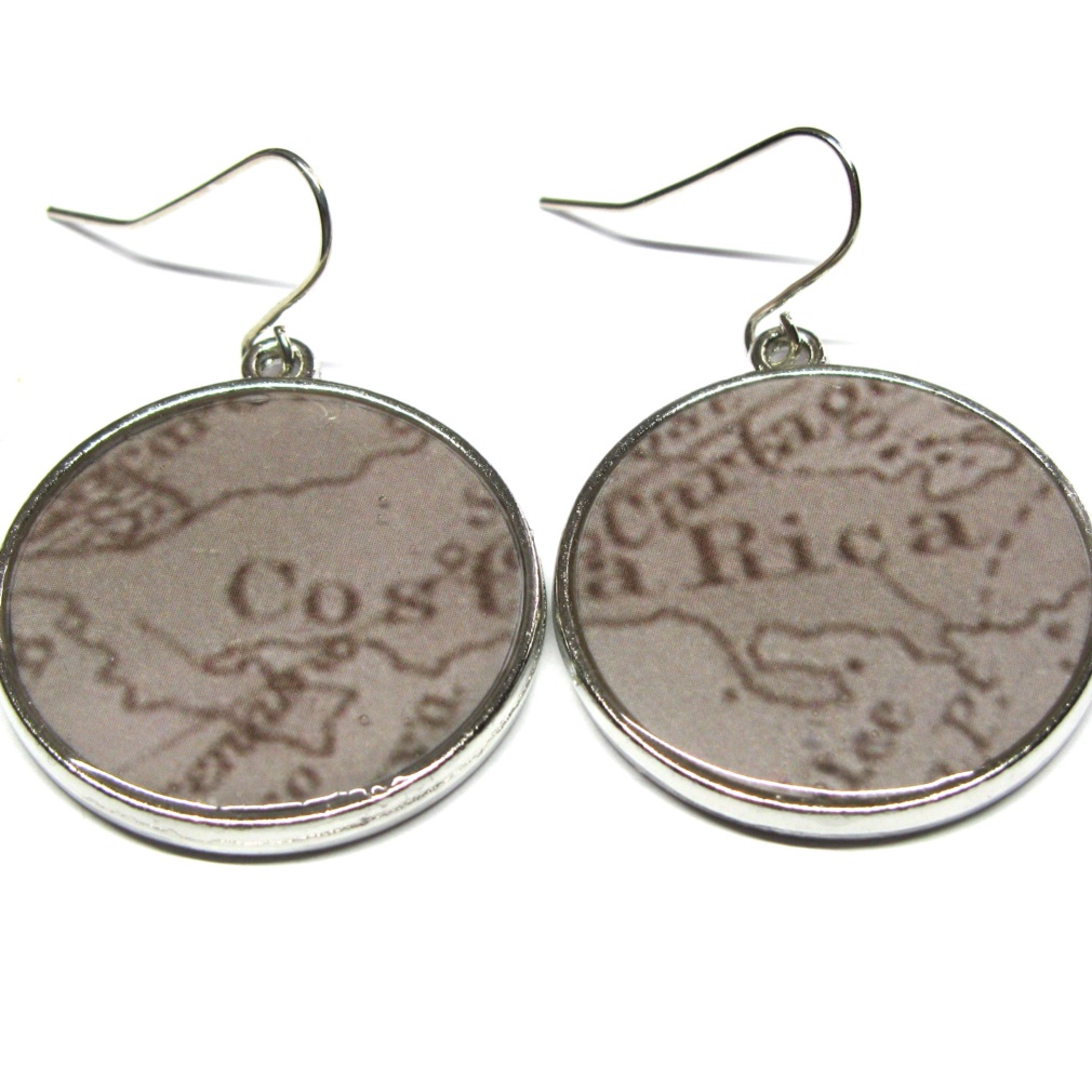 Map earrings - Costa Rica