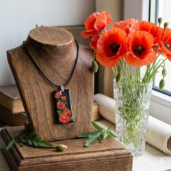 Poppy Pendant on Cord