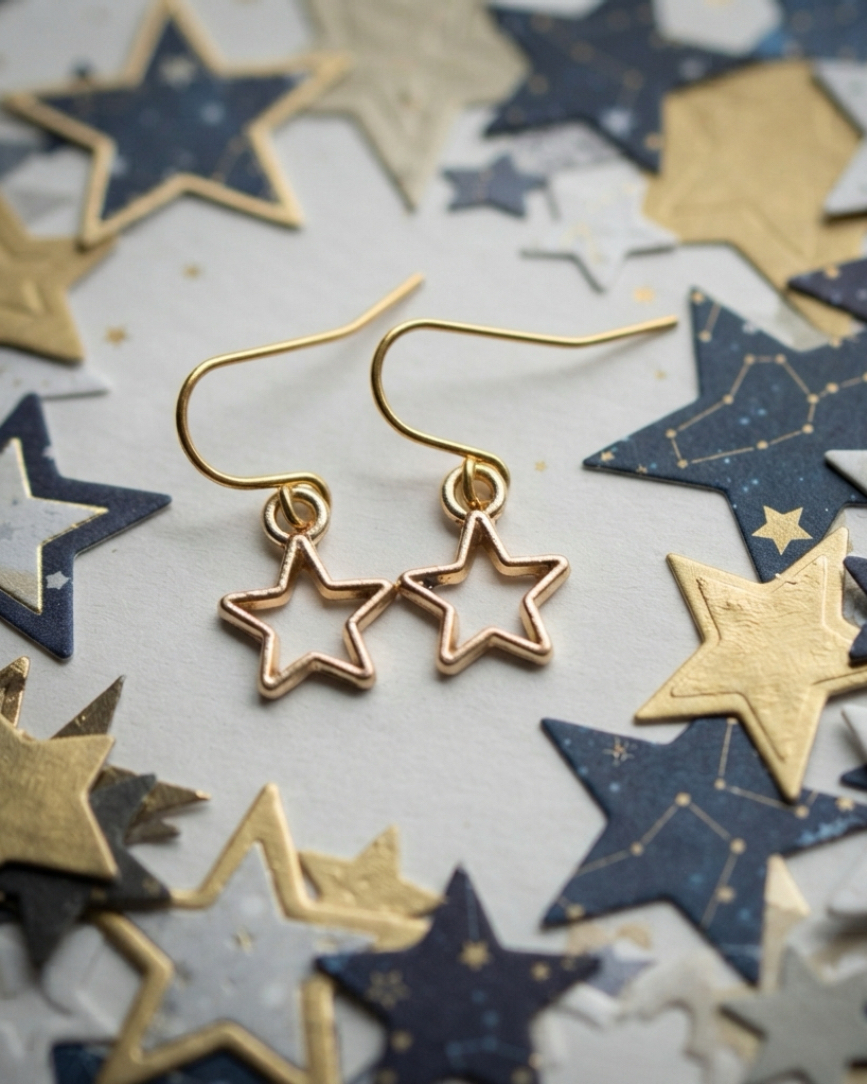 Star charm earrings