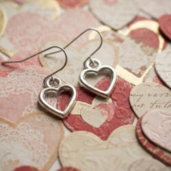 Heart charm earrings