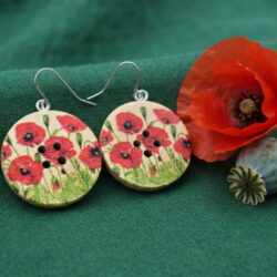 Poppy Button earrings - Silver