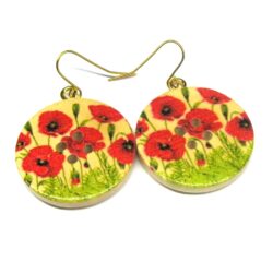 Poppy Button earrings - Gold or Silver