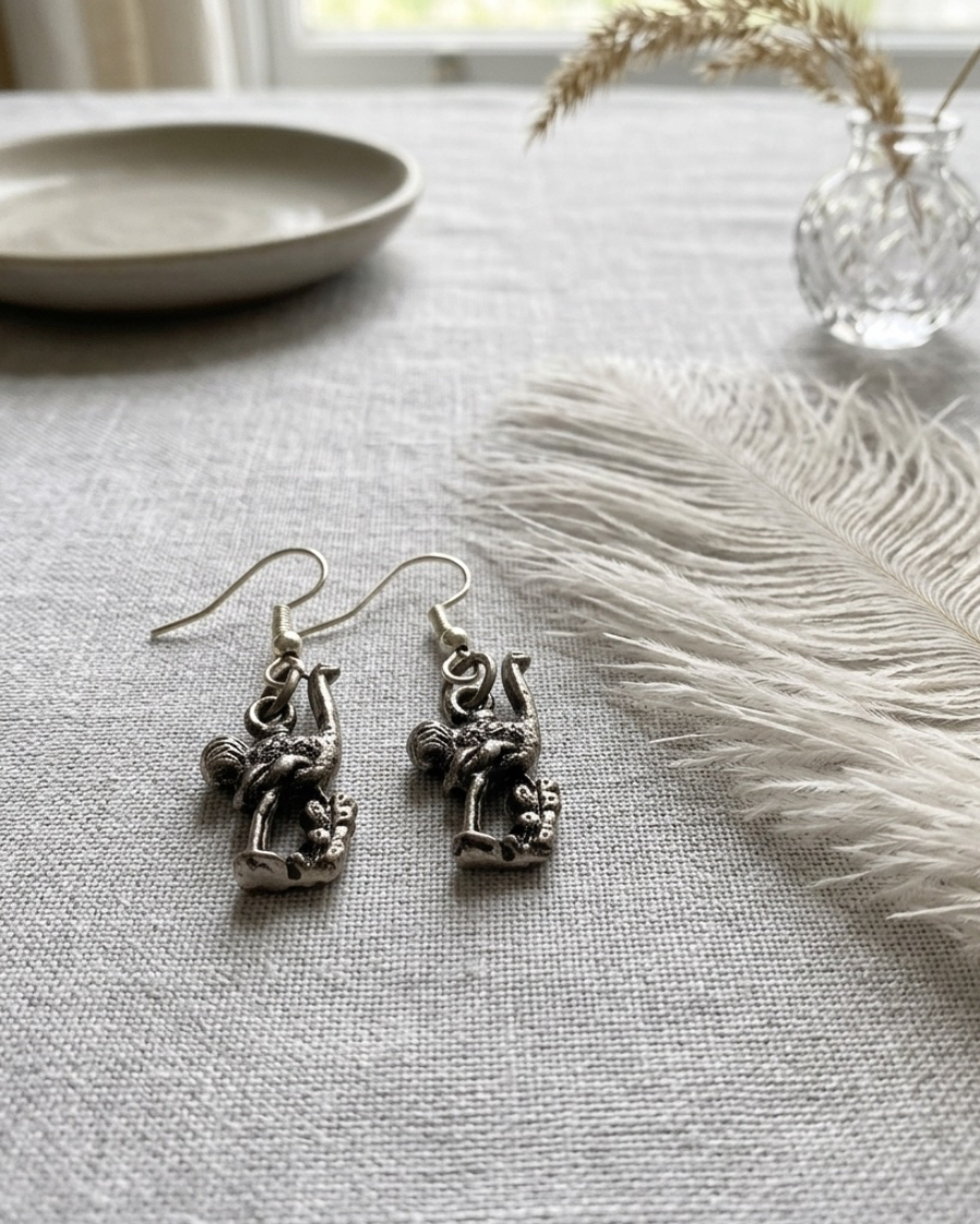 Ostrich earrings
