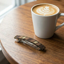 Peyote Stitch Hair Barrettes - Coffee