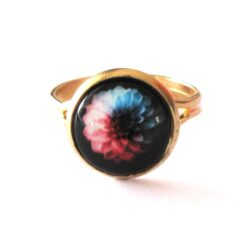Two-tone Dahlia Adjustable Ring