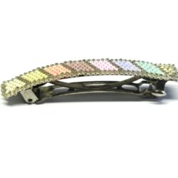 Peyote Stitch Hair Barrettes - Pastel Rainbow