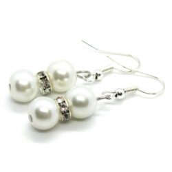 Double Pearl & Diamanté Earrings