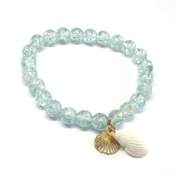 Blue Bead and Shell Bracelet