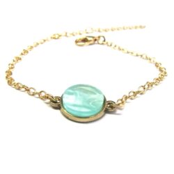 Round Stone Chain Bracelet