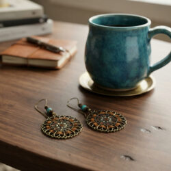 Boho Turquoise Coffee Earrings