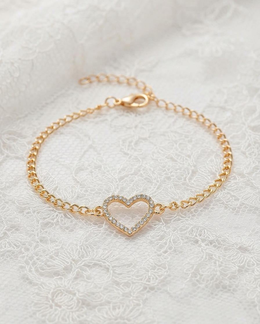 Embellished Heart Bracelet