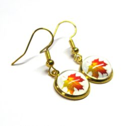 Maple Leaf Cabochon - Yellow & Red