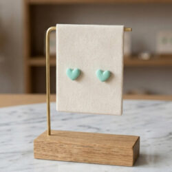 Mint Green Heart Studs