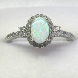 Sterling Silver Oval Opal Ring