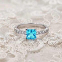 Sterling Silver Square Cut Ring