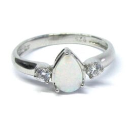 Sterling Silver Pear Opal Ring