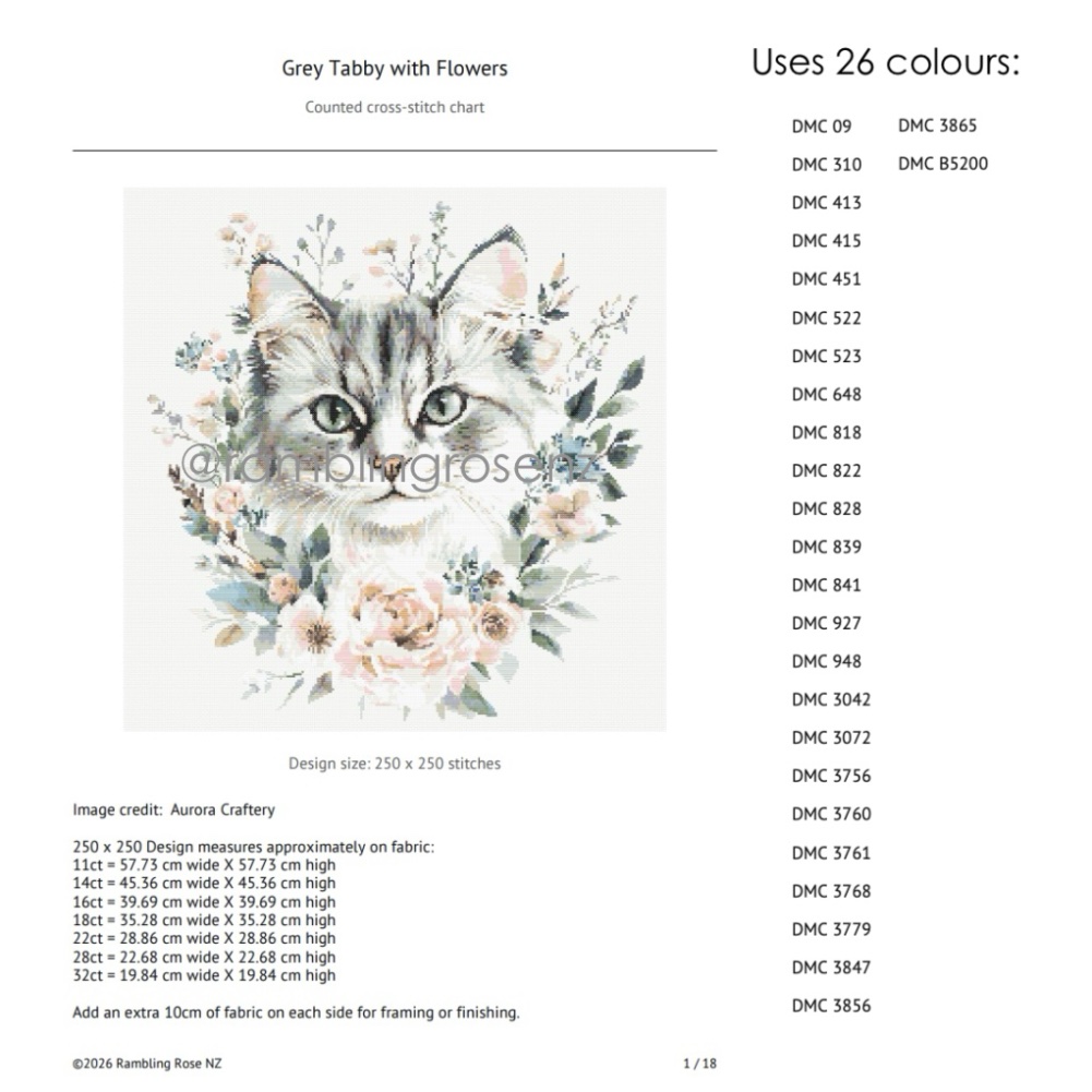 Grey Tabby with Flowers - Image 4