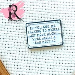Talking to Myself Enamel Needle Minder
