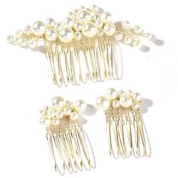 Gold Pearl Hair Combs - Assorted Sizes
