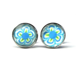 Blue & Yellow Floral Studs