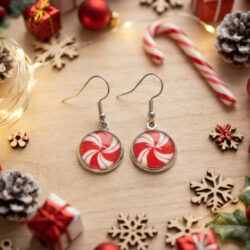 Candy Cane Cabochon - Thick Red Stripes