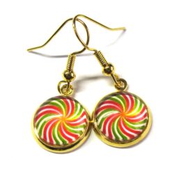 Candy Cane Cabochon - Red & Green