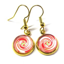 Candy Cane Cabochon - Red & Green Swirl