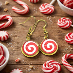 Candy Cane Cabochon - Red Spiral