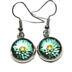 Dahlia Cabochon - Green & Yellow