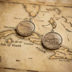 Map earrings - Havana Cuba