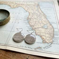 Map earrings - Key West Florida