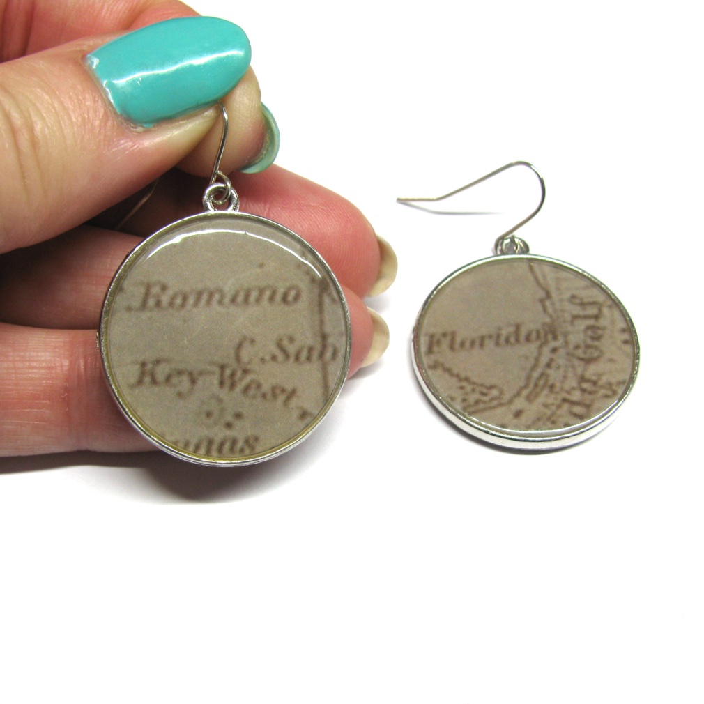 Map earrings - Key West Florida - Image 2