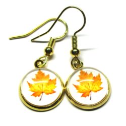 Maple Leaf Cabochon - Orange
