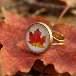 Maple Leaf Adjustable Ring
