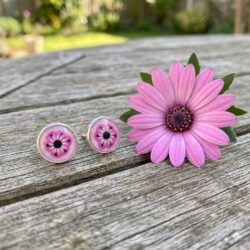 Pink African Daisy Studs
