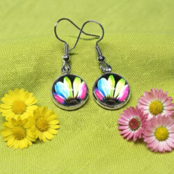 Pink Blue & Green Daisies