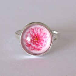 Pink Dahlia Adjustable Ring