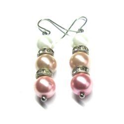 Triple Pearl & Diamanté Earrings