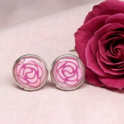 Pink Rose Studs