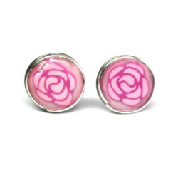 Pink Rose Studs