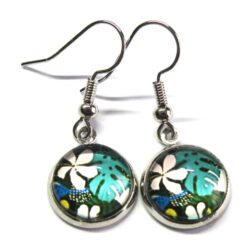 Monstera Cabochon - Pink & Teal