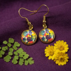 Monstera Cabochon - Purple, Red, Yellow