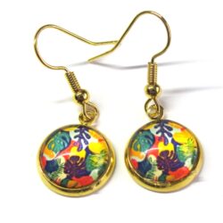 Monstera Cabochon - Purple, Red, Yellow